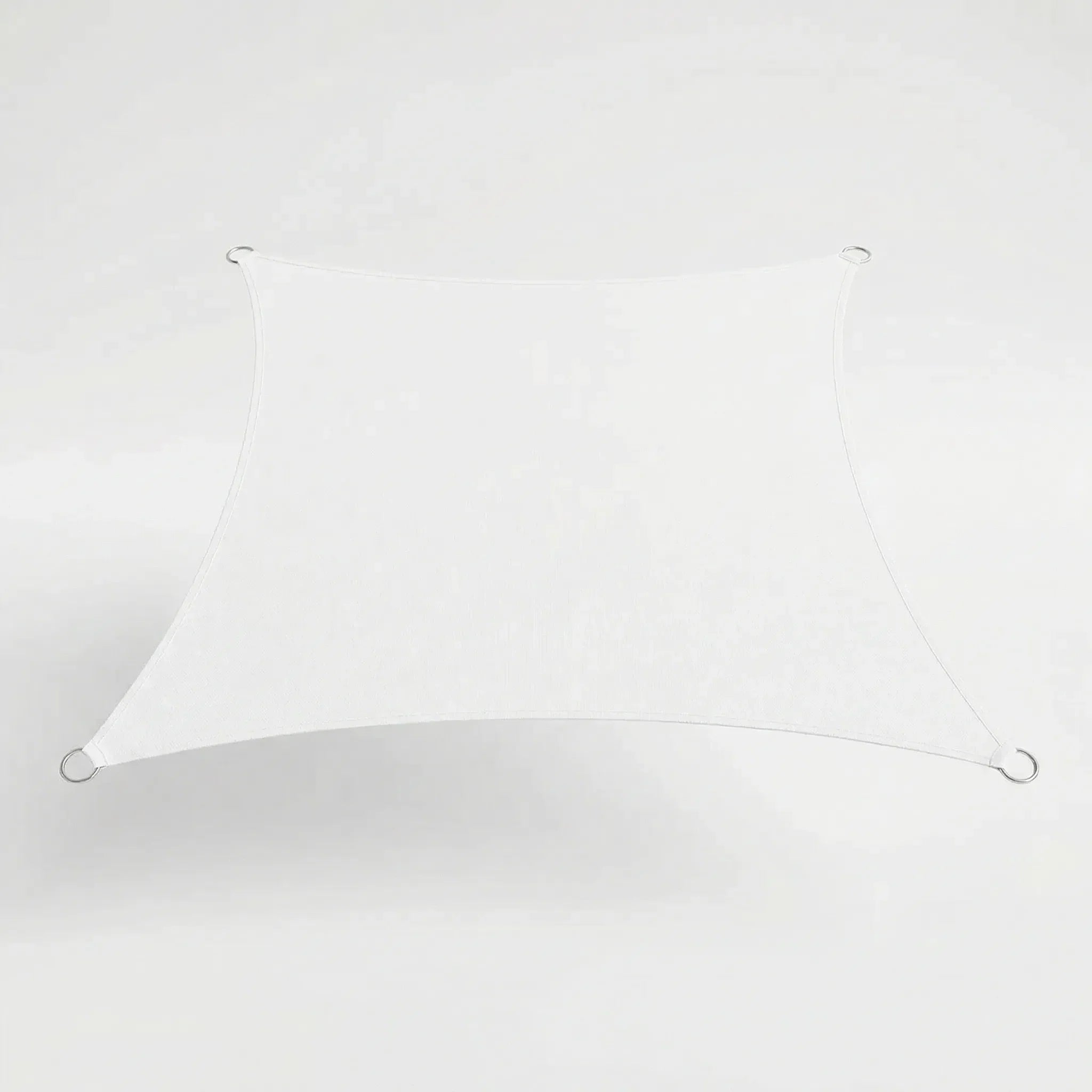Rectangular outdoor shade sail with adjustable corner tension for patio and garden sun protection