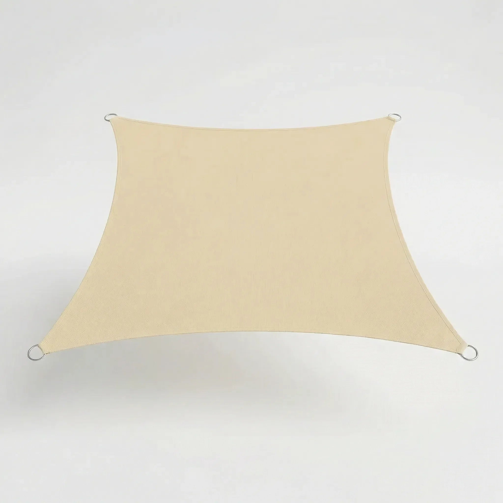 Rectangular outdoor shade sail with adjustable corner tension for patio and garden sun protection