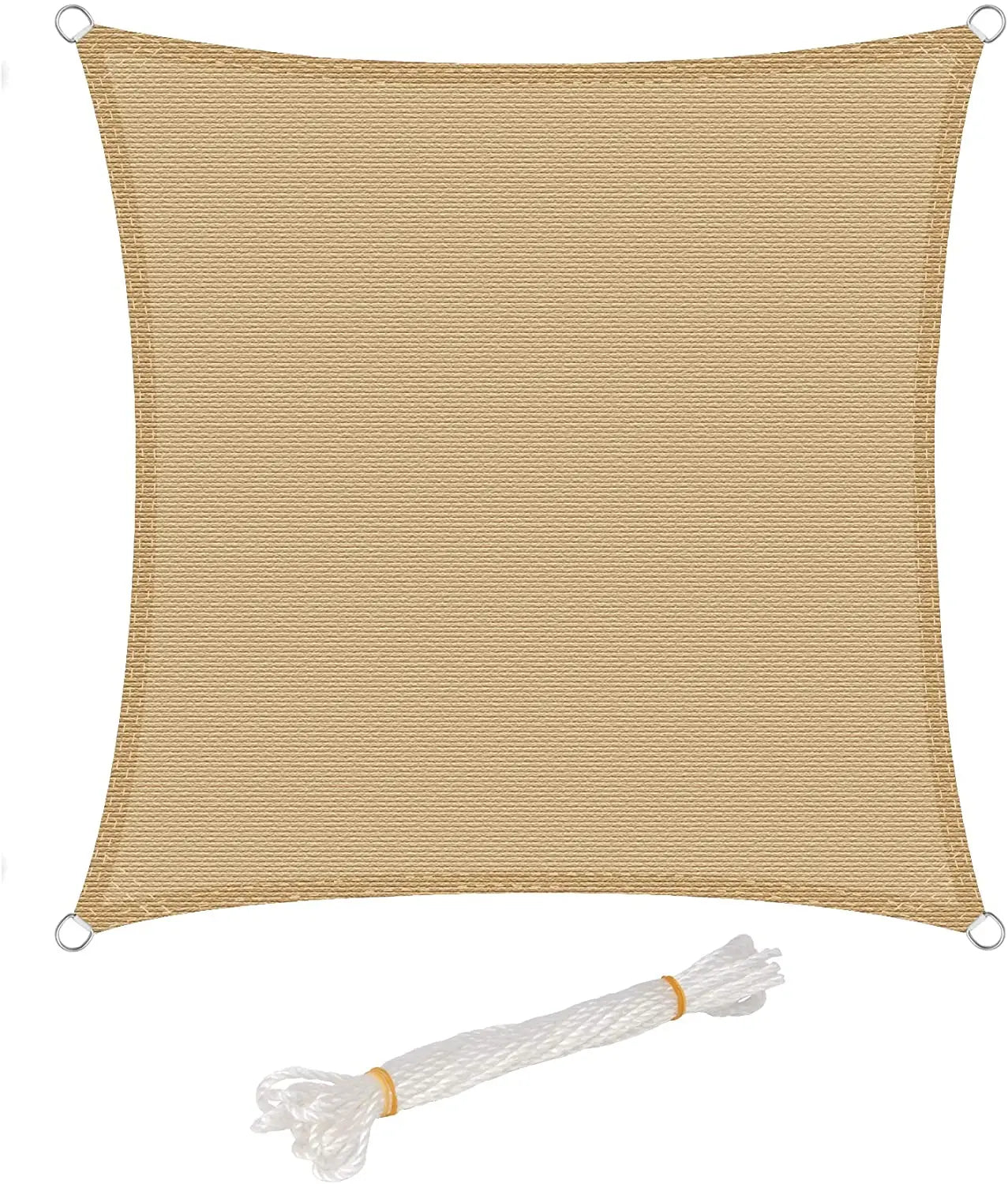 Rectangular sun shade sail with reinforced corners for patio and garden
