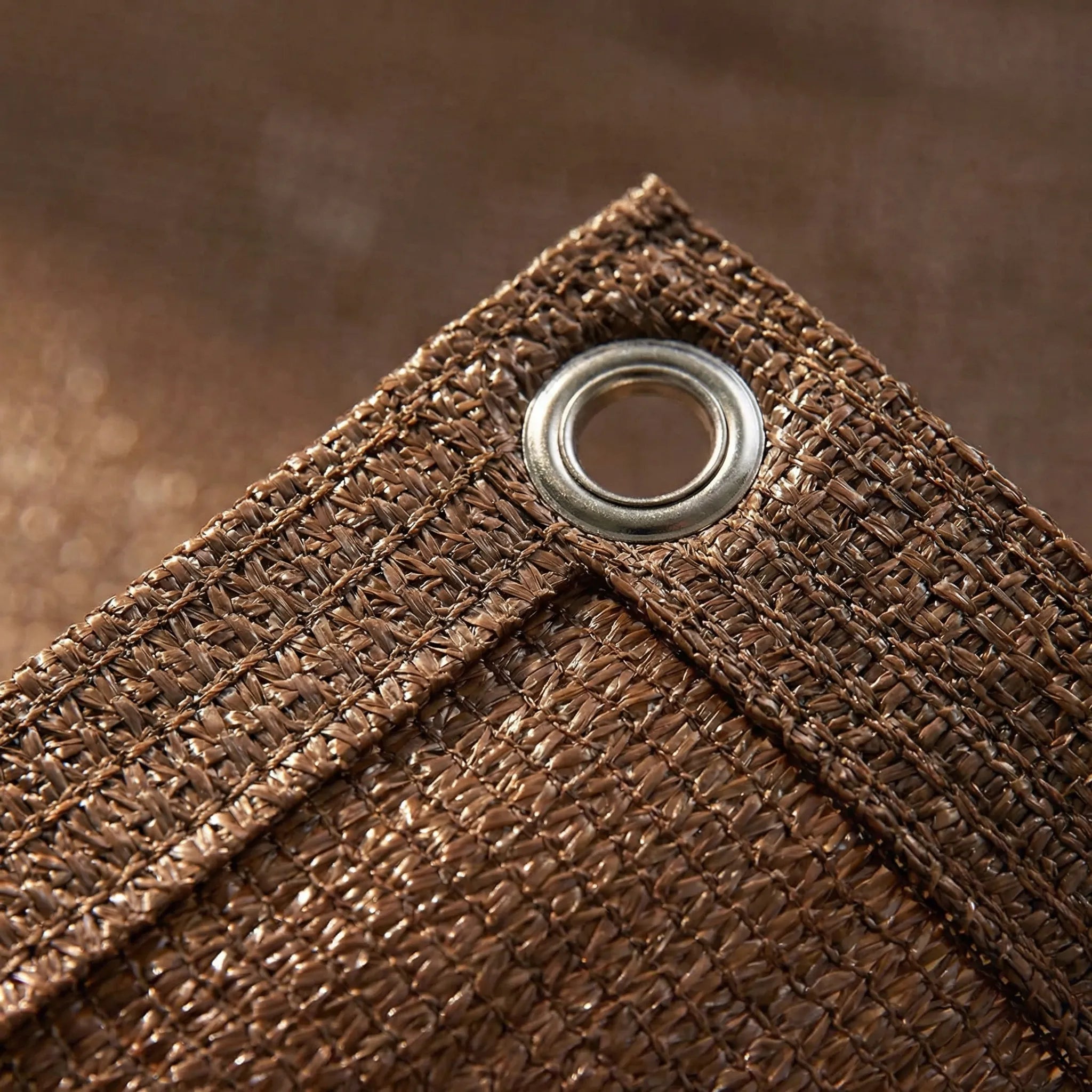 Heavy duty shade netting with reinforced edges and fixing points
