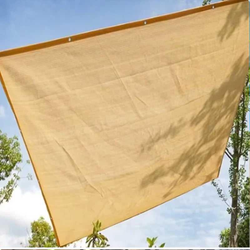 Heavy duty shade netting with reinforced edges and fixing points