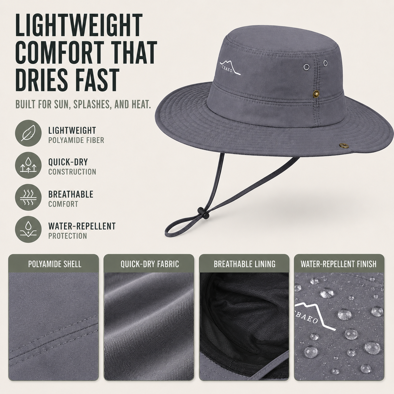 Celrien | Shadorra Wide-Brim Waterproof Outdoor Hat