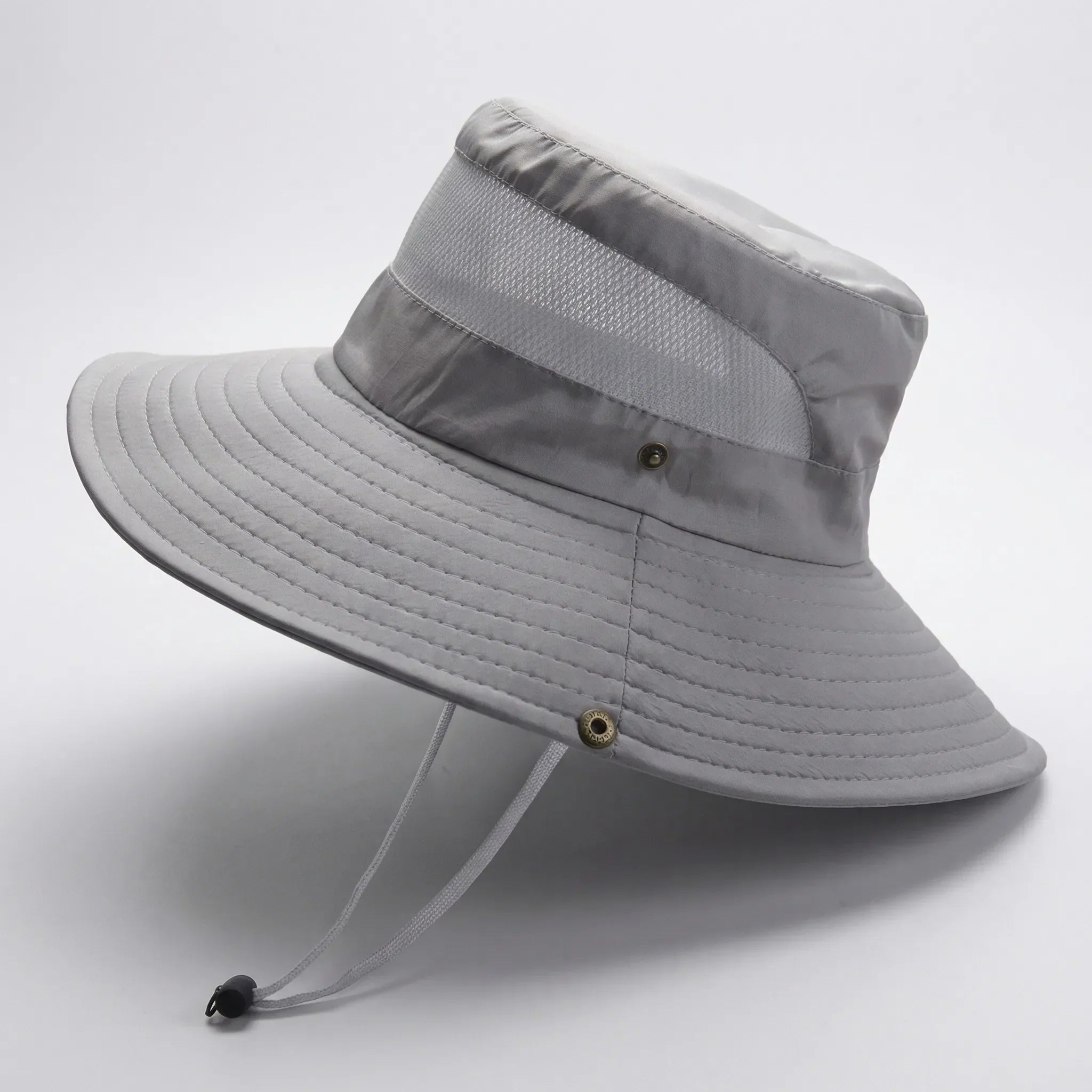 Wide brim outdoor sun hat with UV protection and mesh vents