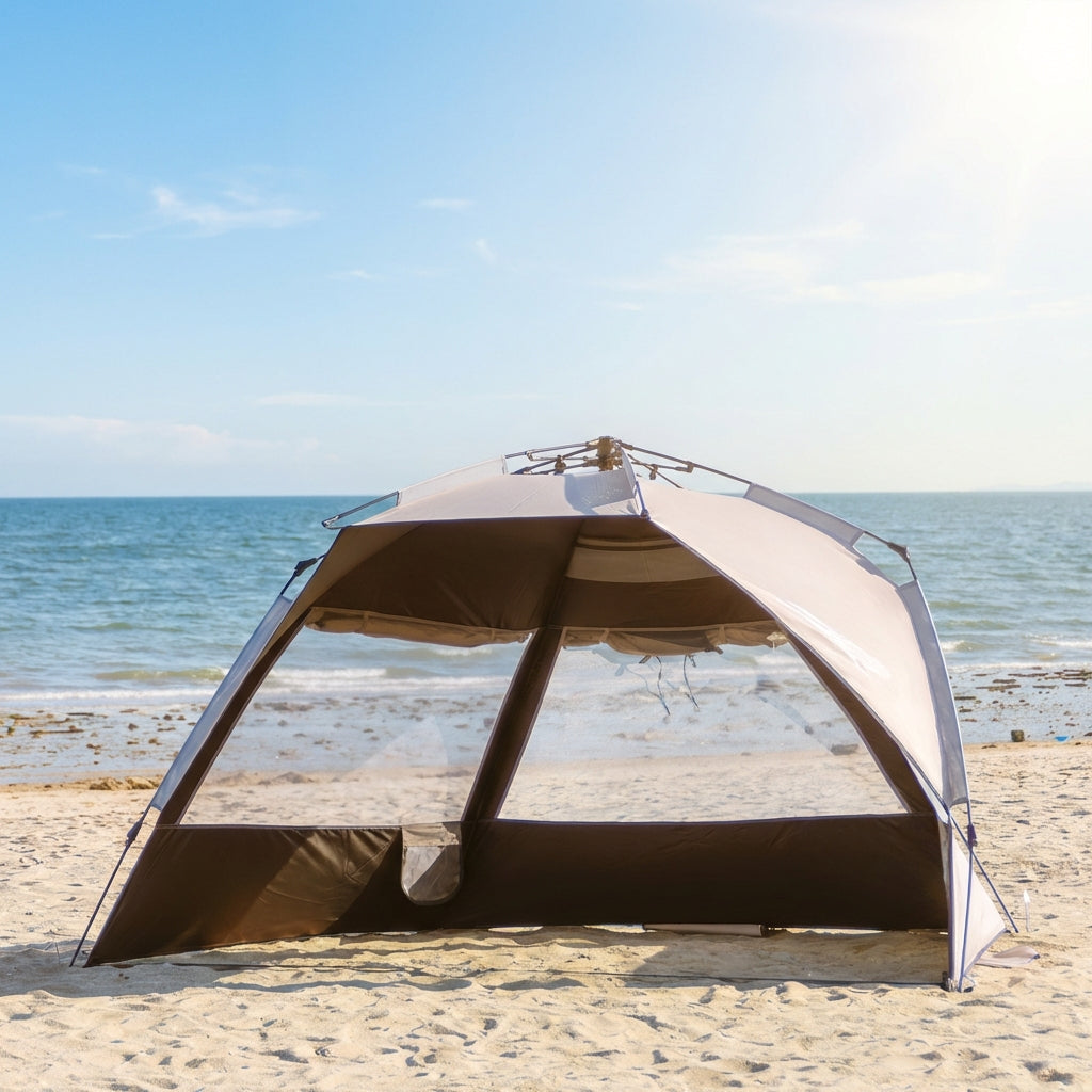 Automatic pop up beach tent for 3-4 people with UV protection layer