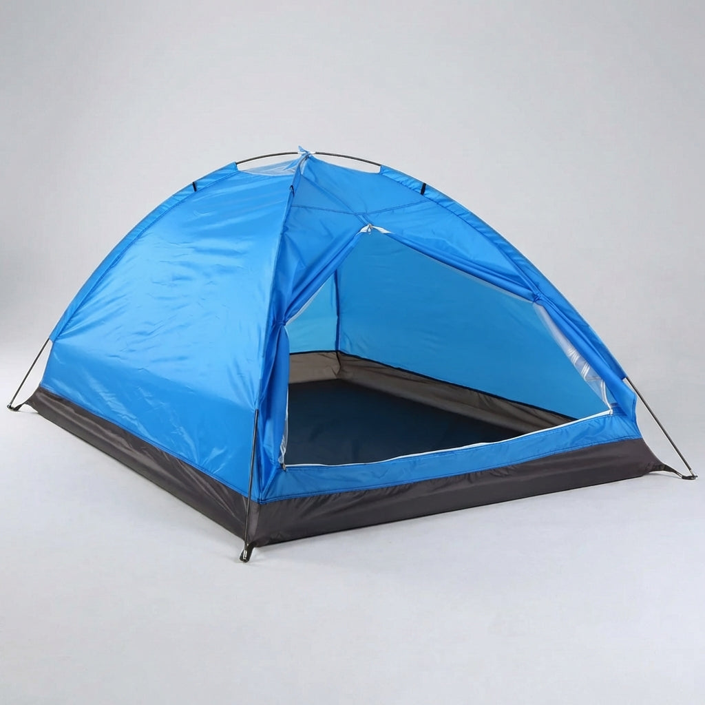 Lightweight two-person dome tent with camouflage pattern for camping