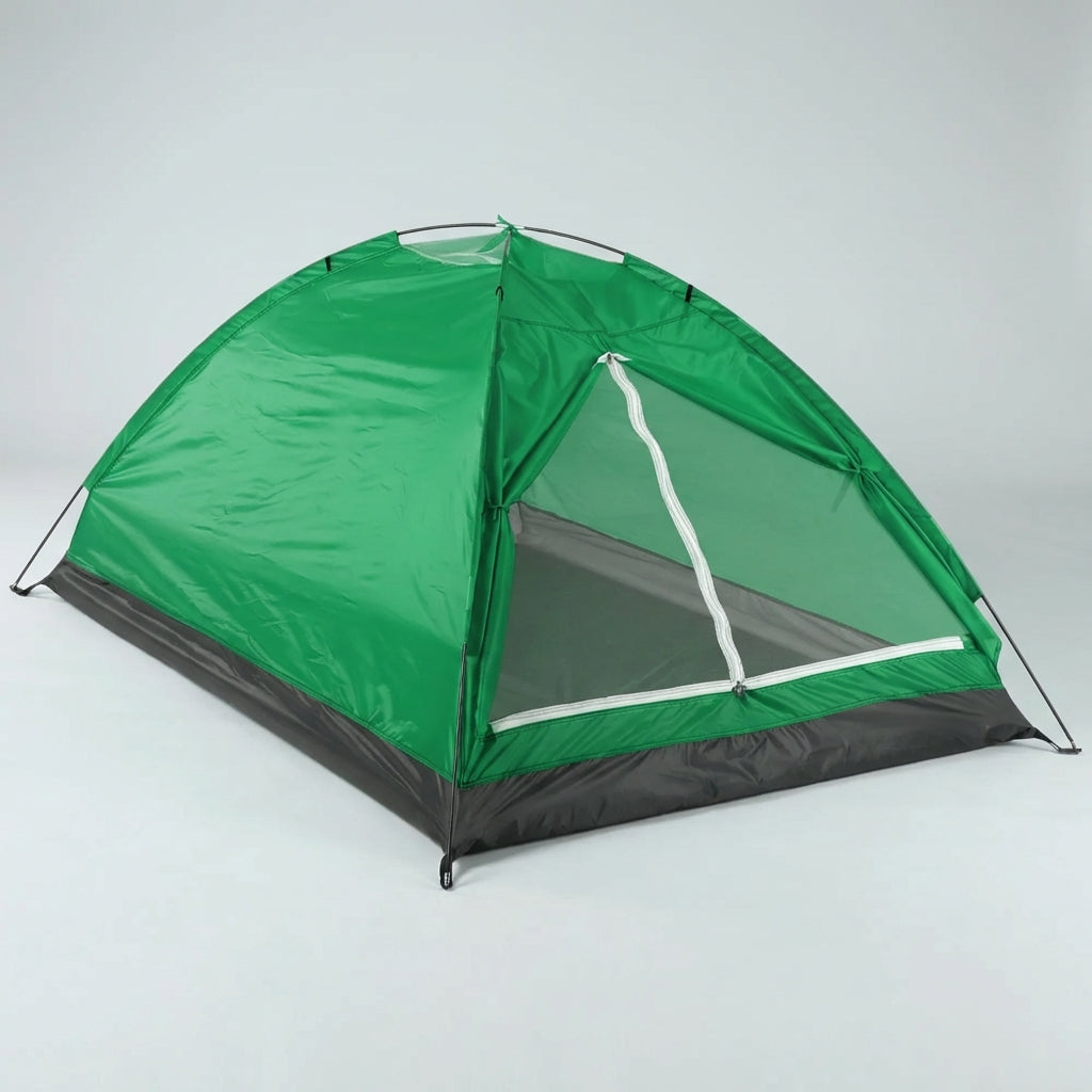 Lightweight two-person dome tent with camouflage pattern for camping