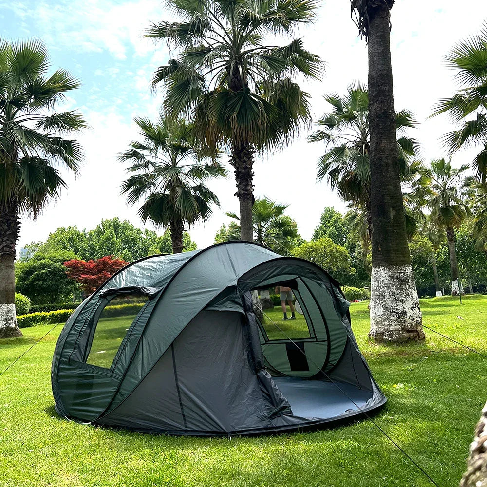 Automatic pop-up family tent waterproof spacious interior camping