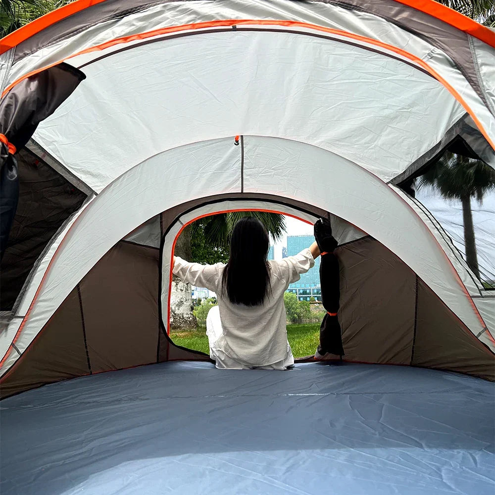 Automatic pop-up family tent waterproof spacious interior camping
