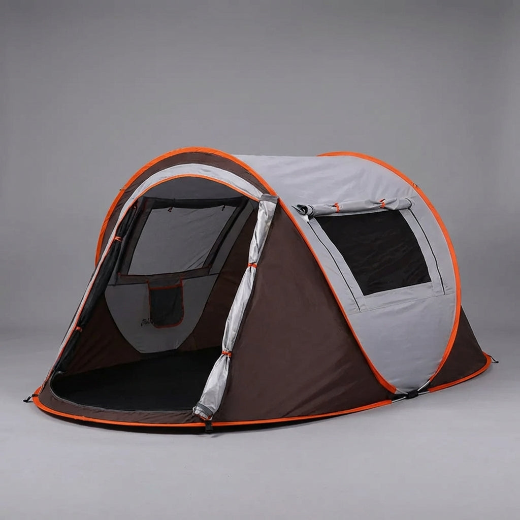 Automatic pop-up family tent waterproof spacious interior camping