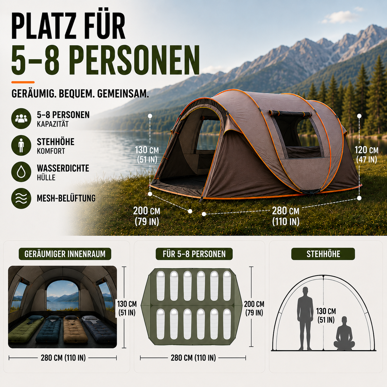 Celrien | Shelvoo Automatic Pop-Up Family Tent