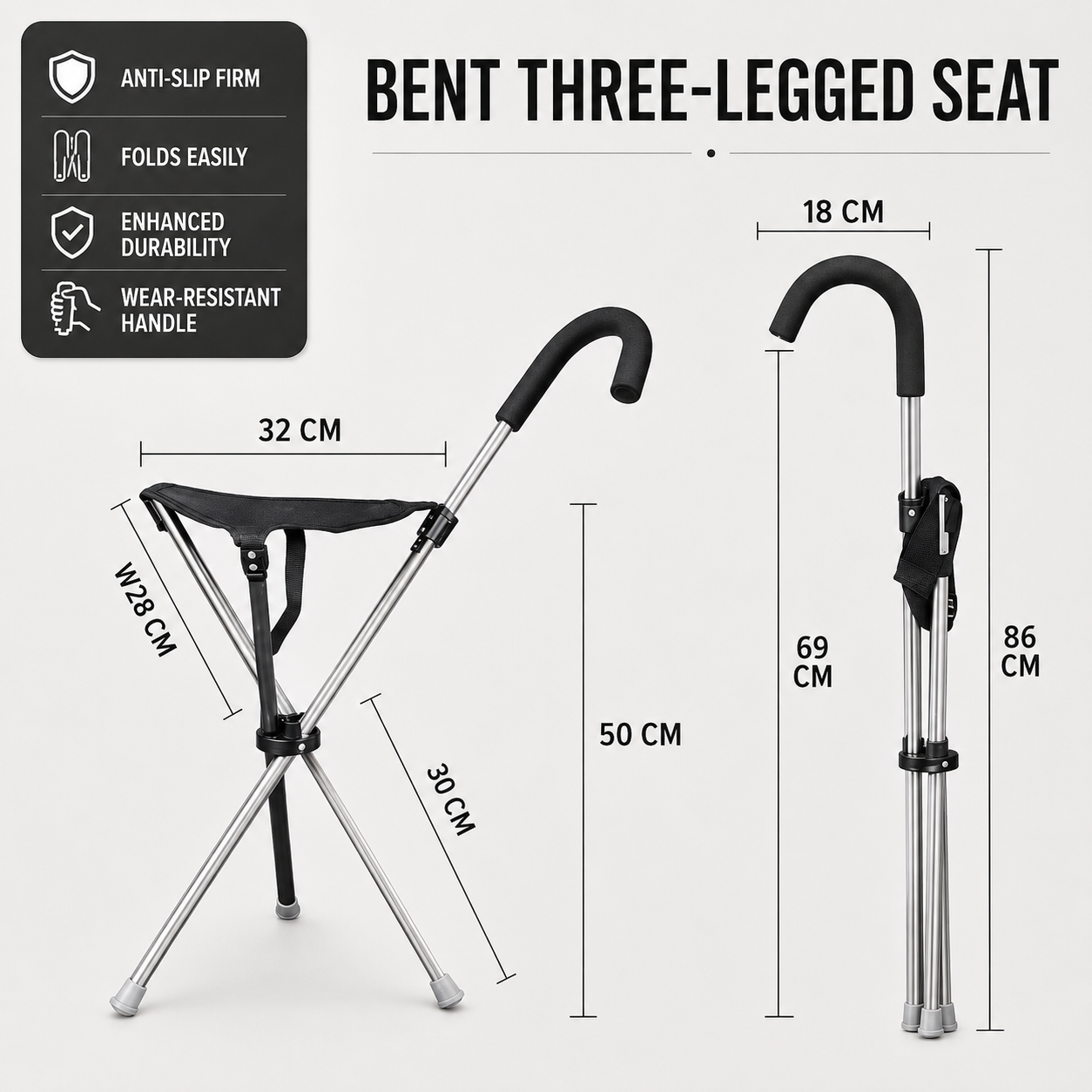 Celrien | Sitaraid Foldable Aluminum Cane Chair