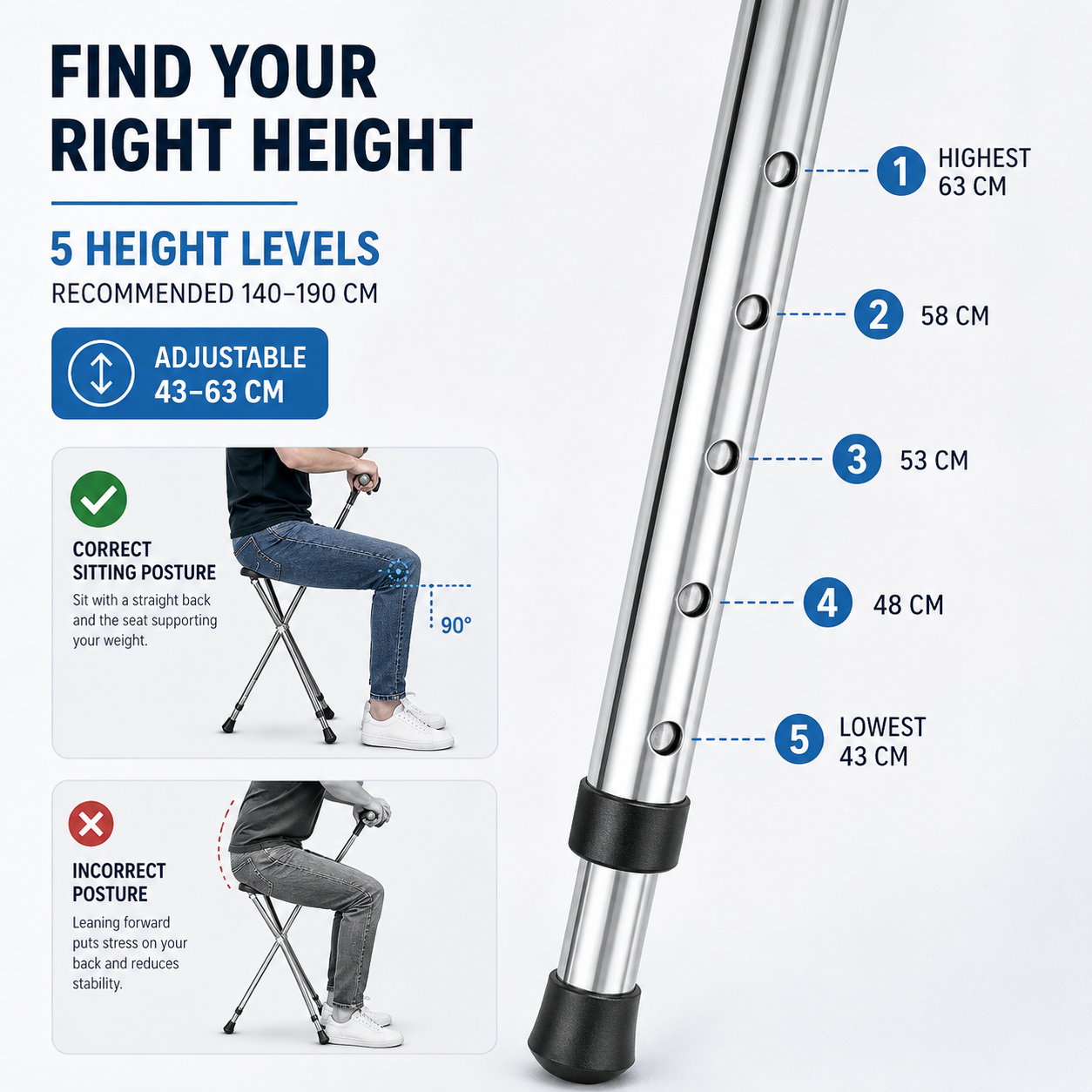 Celrien | Sitaraid Foldable Aluminum Cane Chair