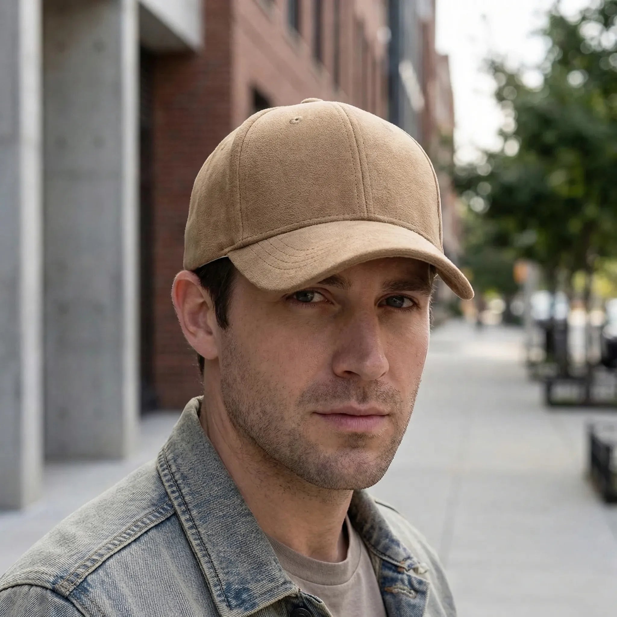 Retro suede baseball cap with snapback closure in unisex fit
