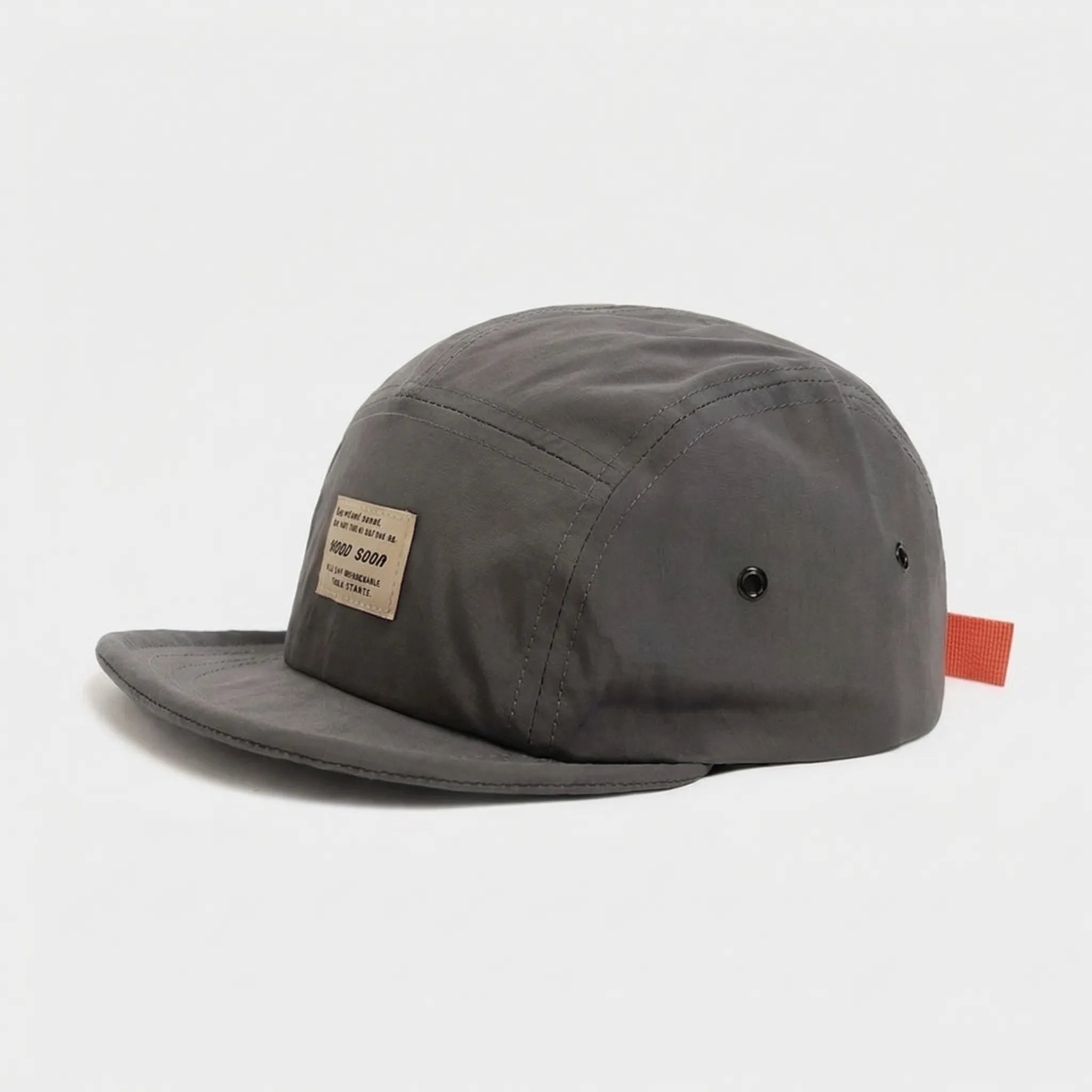 Five-panel short-brim cap packable breathable adjustable strap