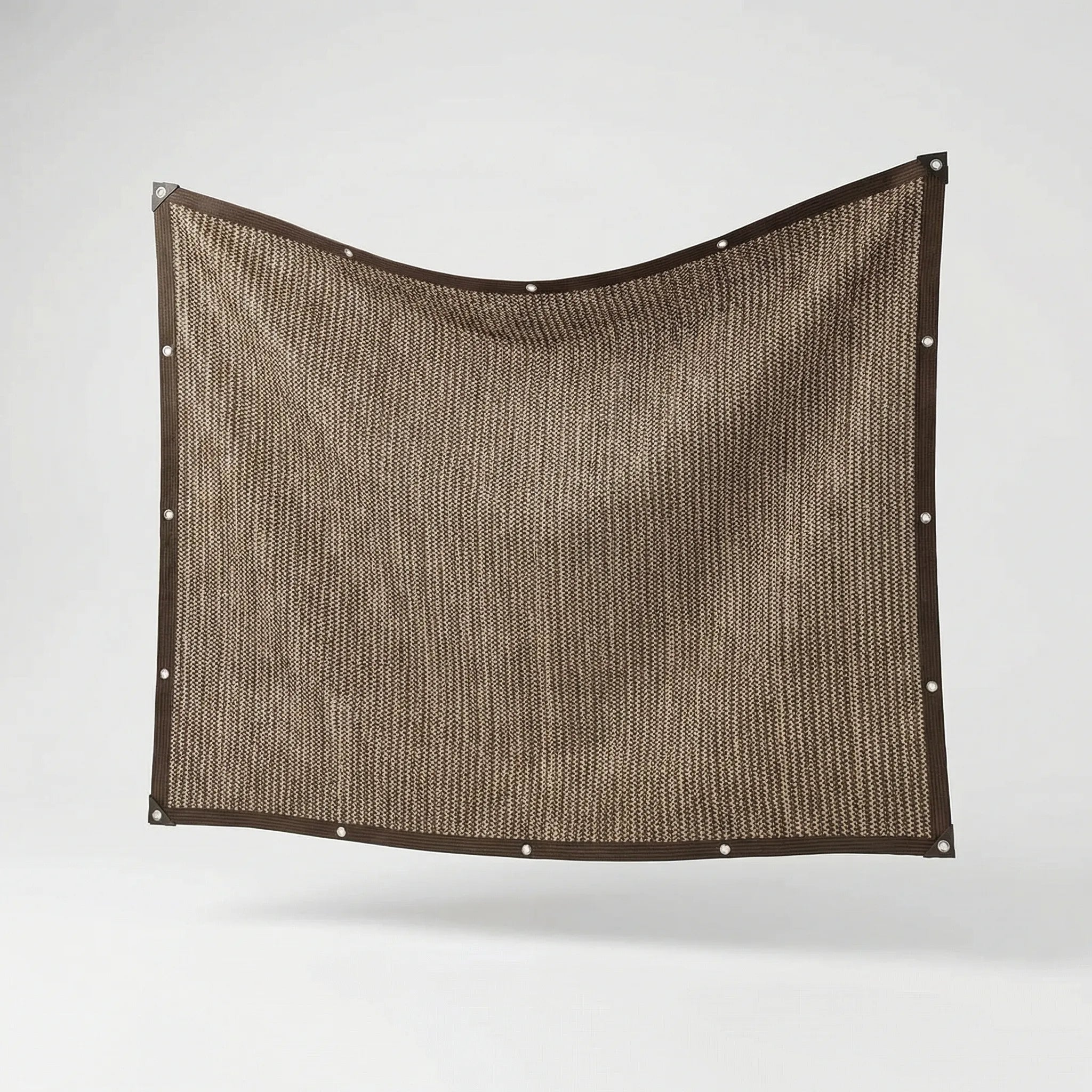 Outdoor sunshade net canopy with reinforced corners and breathable material