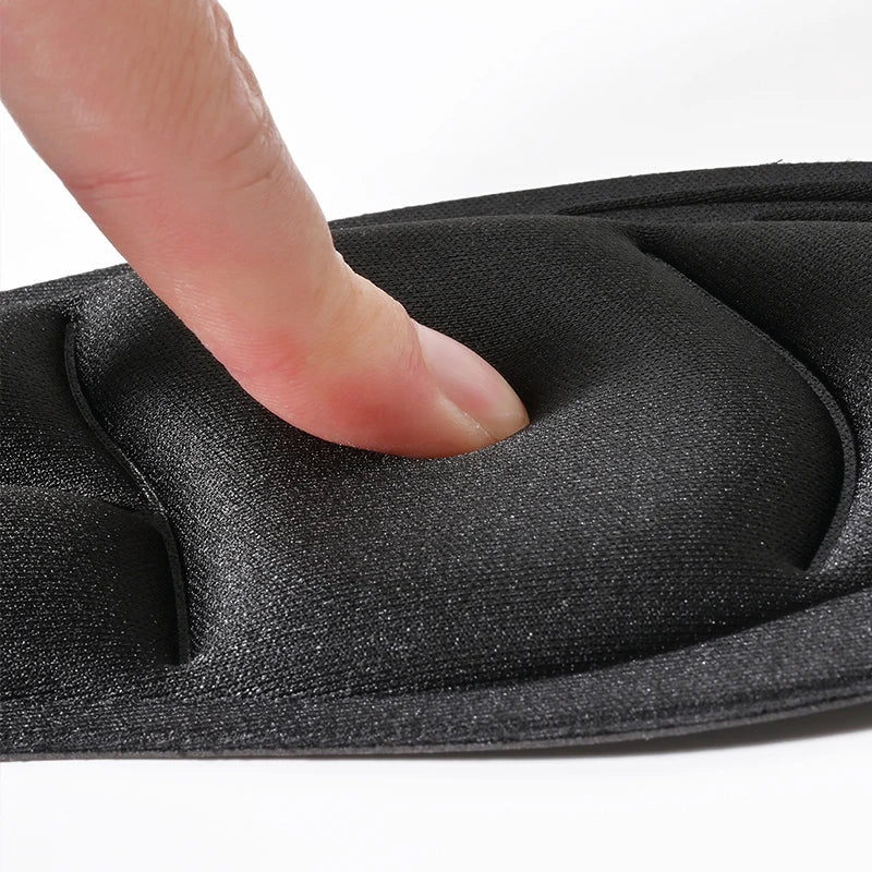 Contoured massage insoles with breathable surface and shock absorption