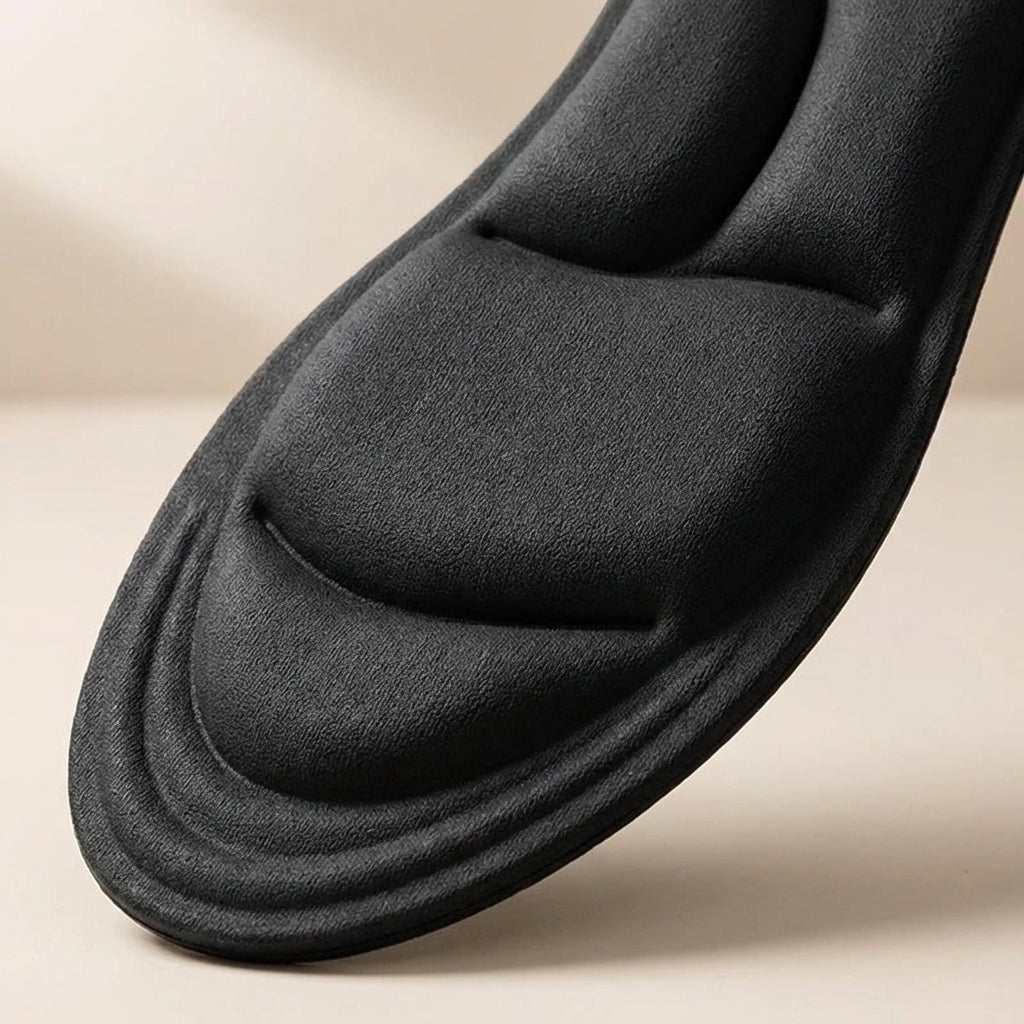Contoured massage insoles with breathable surface and shock absorption