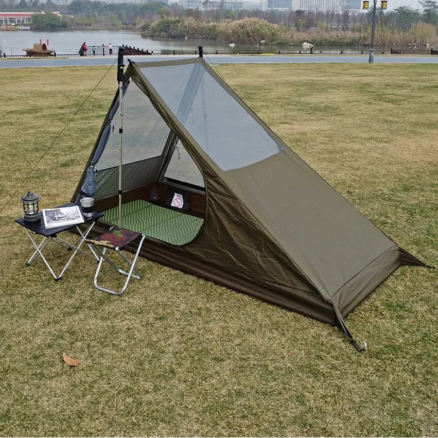 Ultralight one-person tent with mesh ventilation for camping
