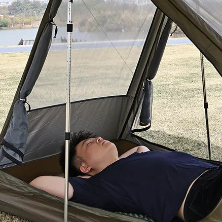 Ultralight one-person tent with mesh ventilation for camping