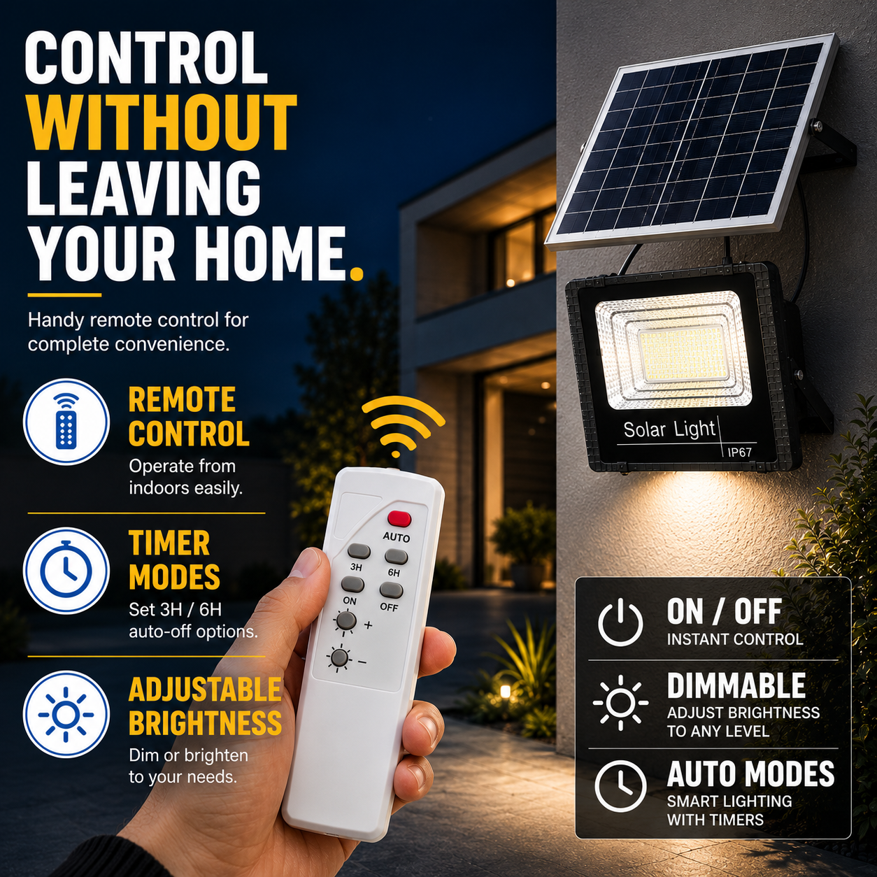 Celrien | Soluxe Solar-Powered Outdoor Flood Light With Remote