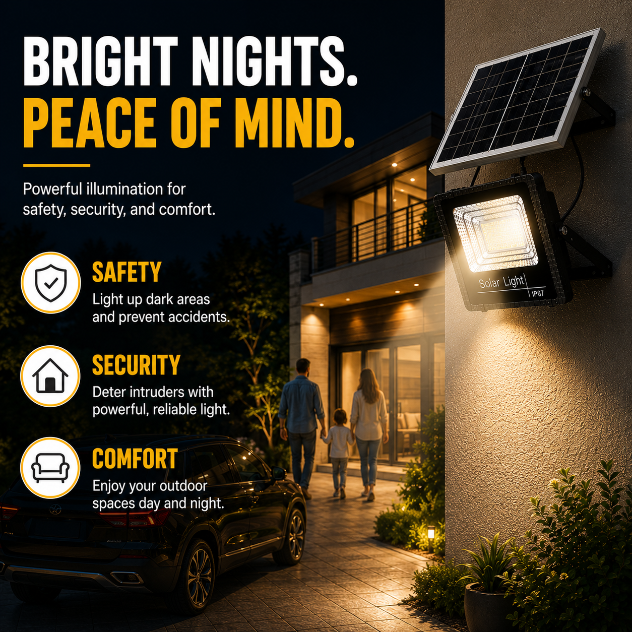 Celrien | Soluxe Solar-Powered Outdoor Flood Light With Remote