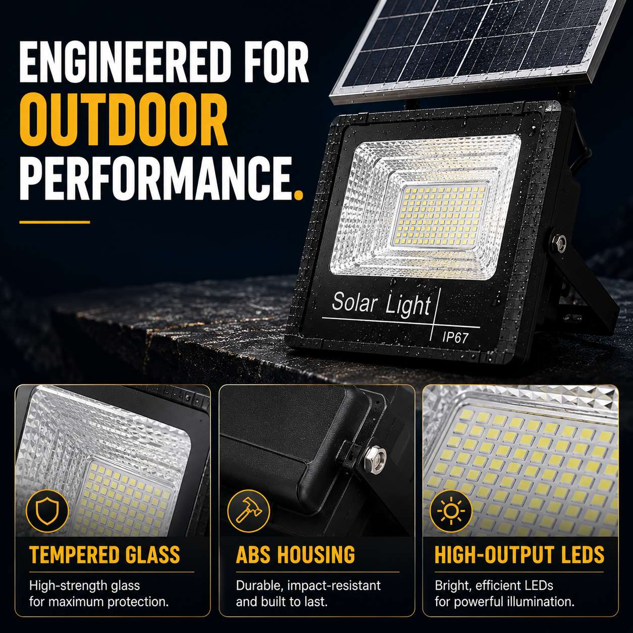 Celrien | Soluxe Solar-Powered Outdoor Flood Light With Remote