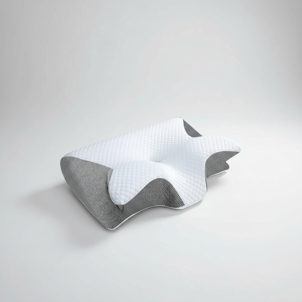 Ergonomic memory foam neck pillow with cervical support contour