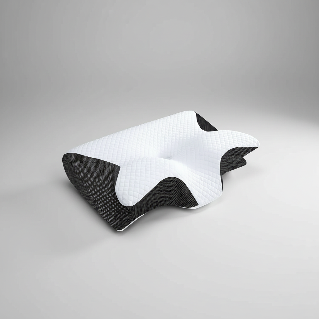 Ergonomic memory foam neck pillow with cervical support contour