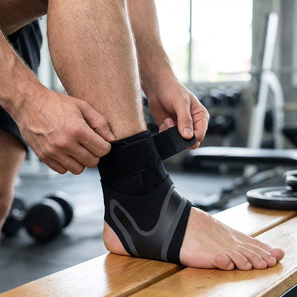 Adjustable ankle support sleeve with targeted compression and wrap-style stabilization