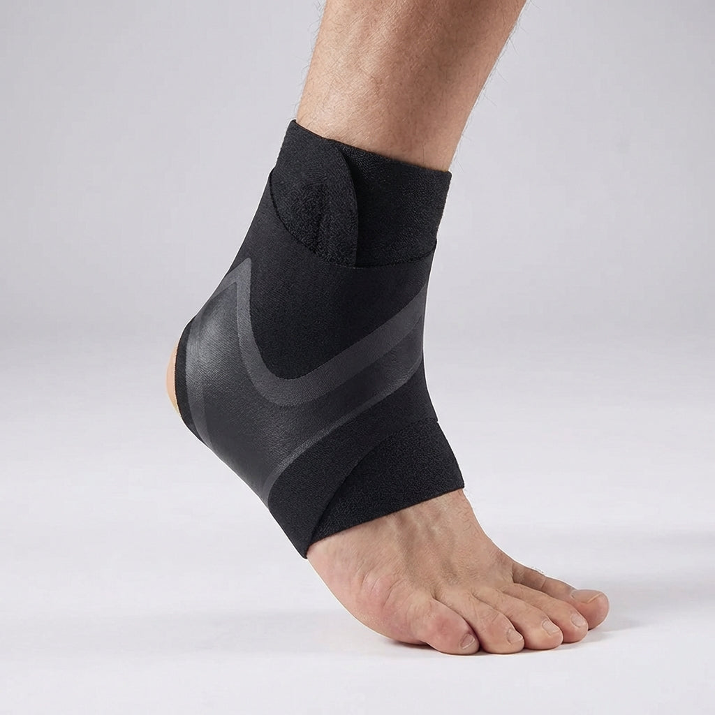Adjustable ankle support sleeve with targeted compression and wrap-style stabilization
