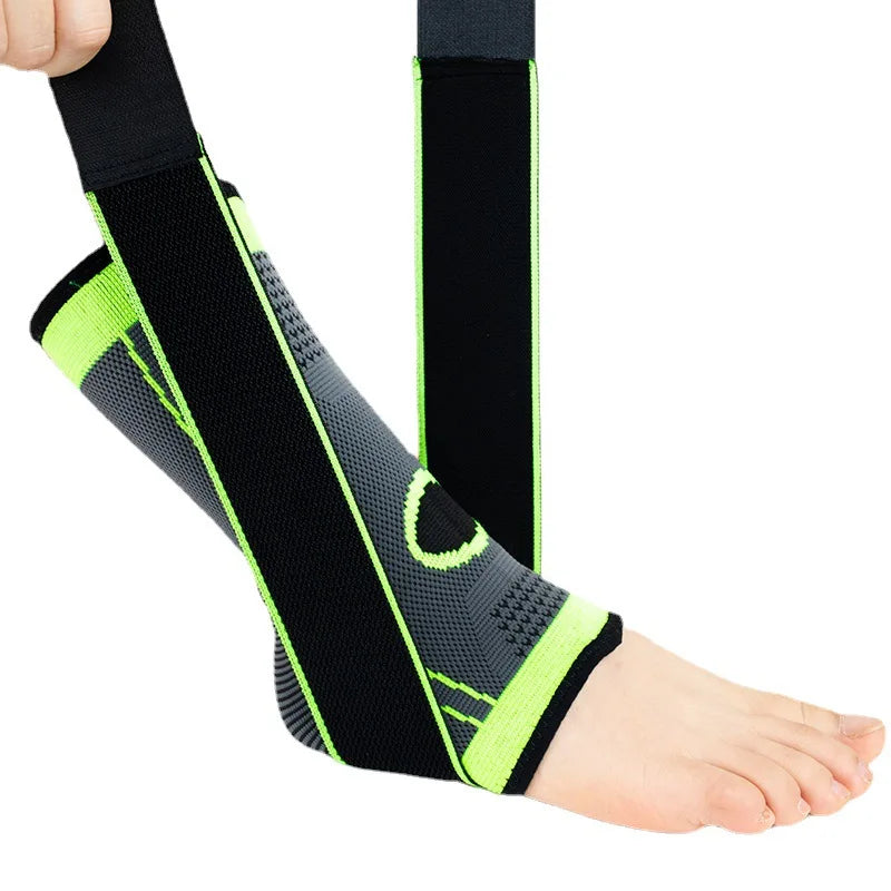 Adjustable ankle compression brace for sports and recovery support