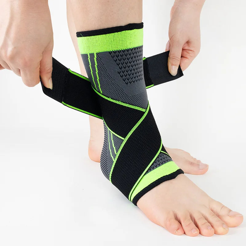 Adjustable ankle compression brace for sports and recovery support
