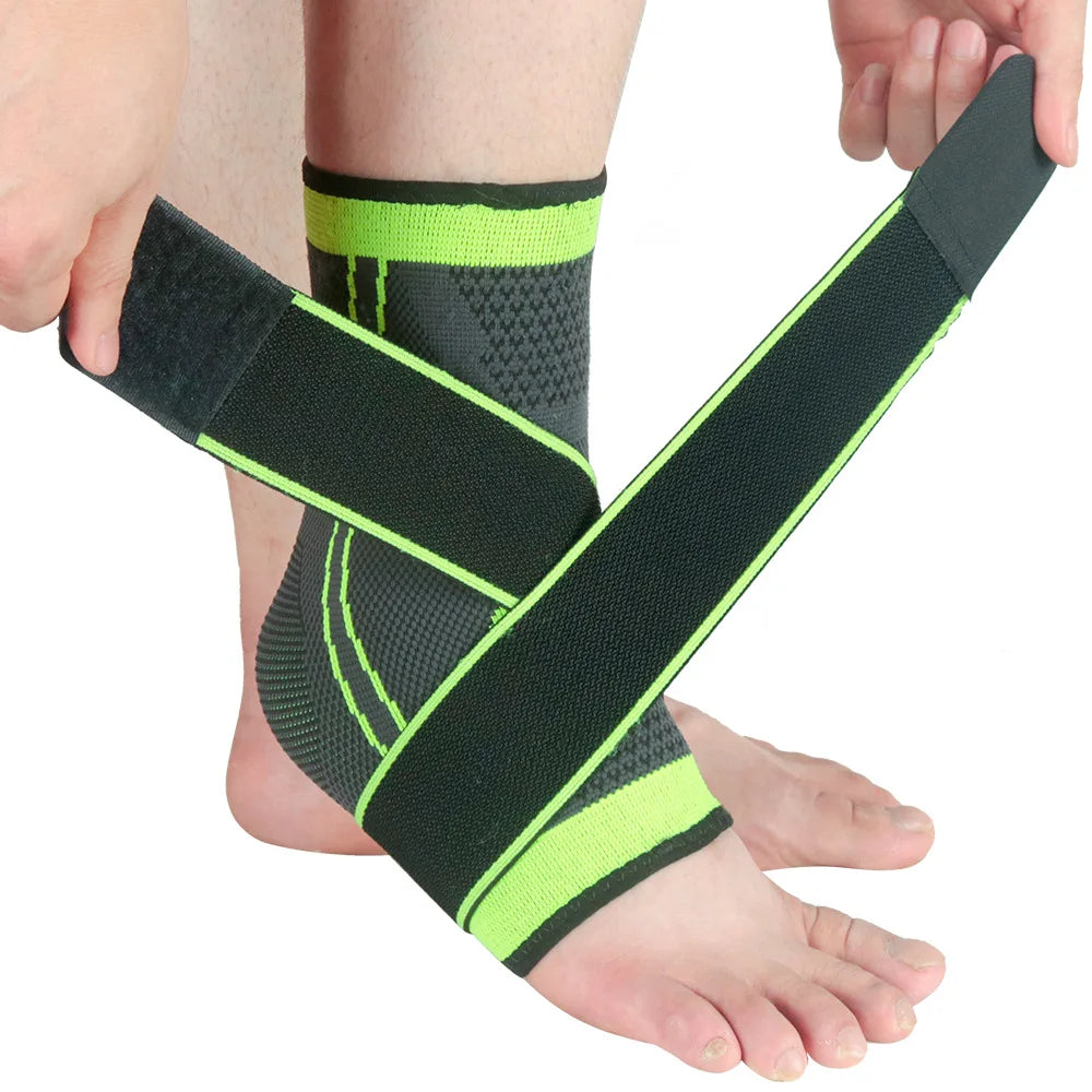 Adjustable ankle compression brace for sports and recovery support