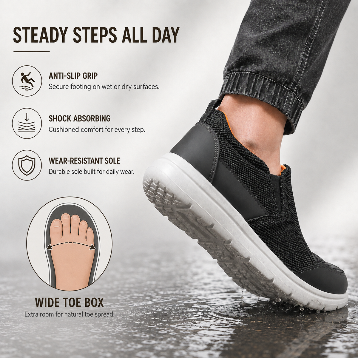 Celrien | Strideax Extra Wide Slip-On Walking Shoe