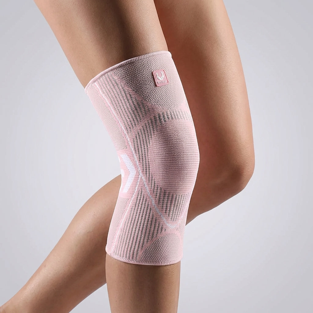 Compression knee sleeve with breathable design for running and sports support