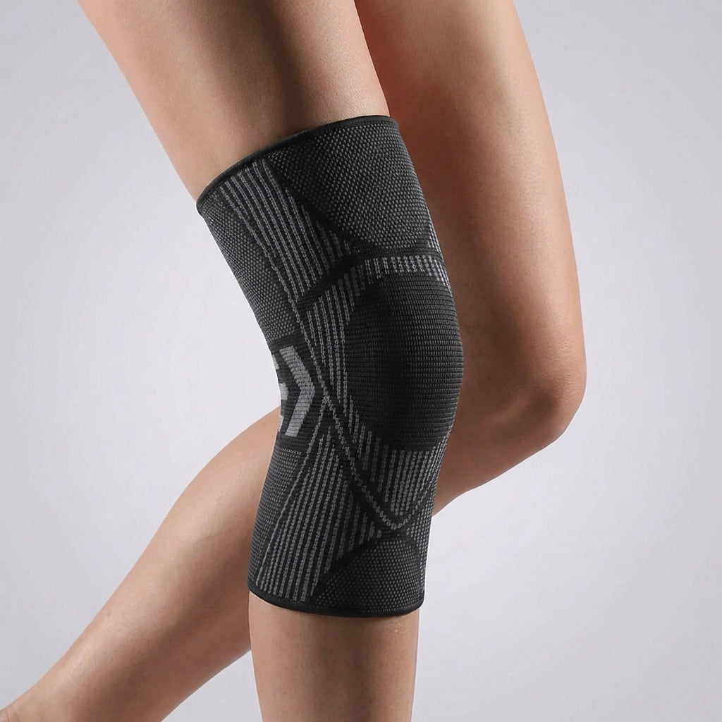 Compression knee sleeve with breathable design for running and sports support