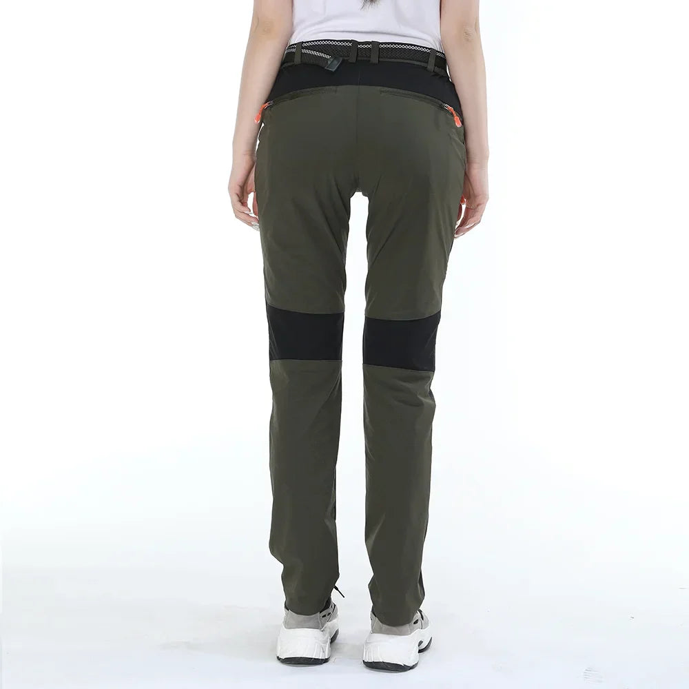 Men's water-resistant ripstop hiking pants with reinforced knee panels