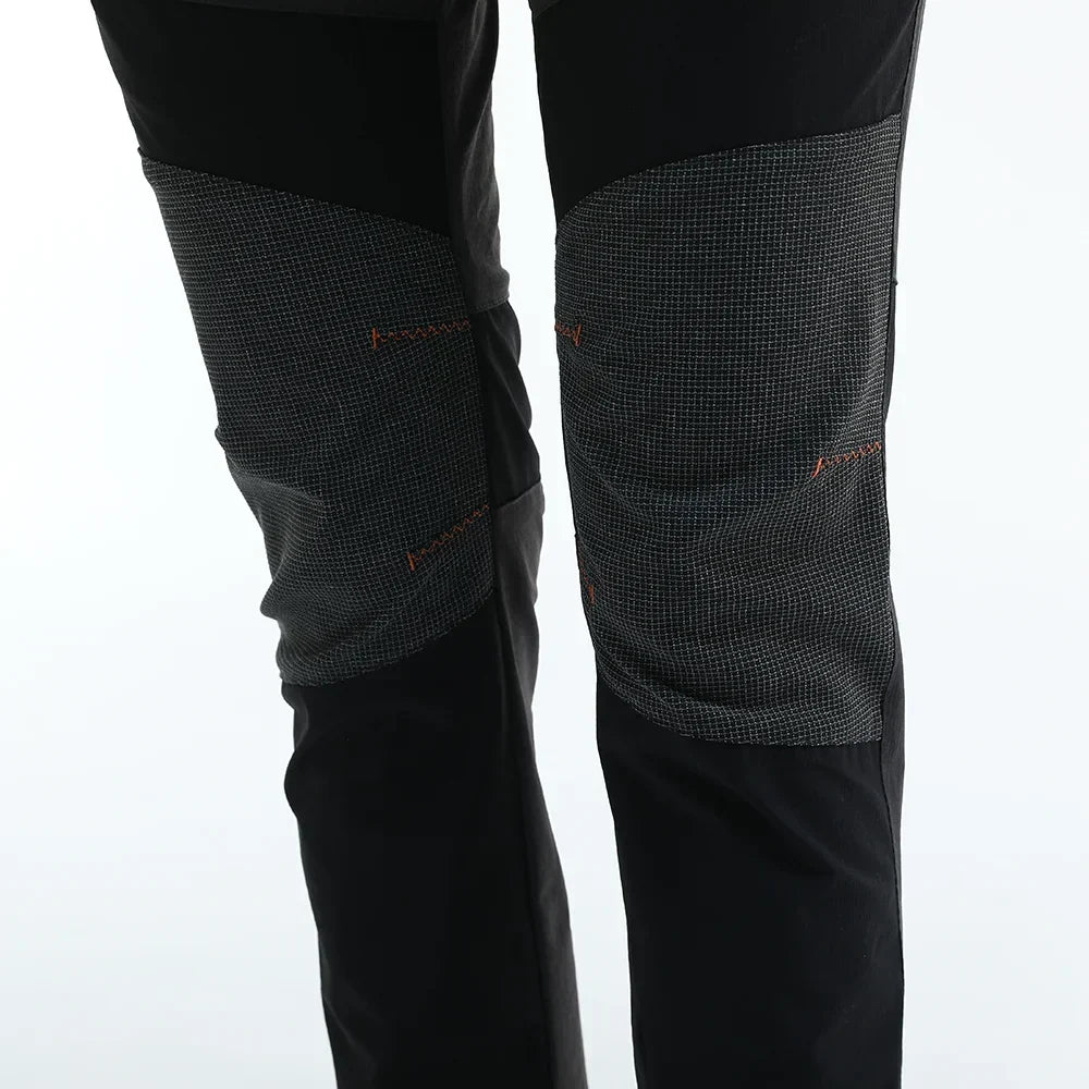 Men's water-resistant ripstop hiking pants with reinforced knee panels