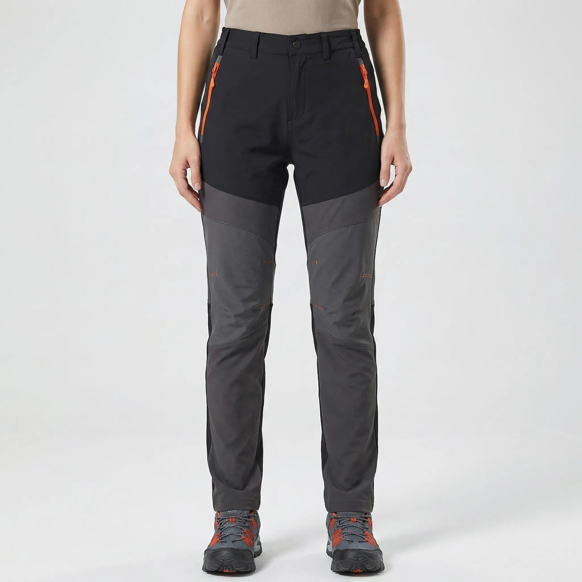 Men's water-resistant ripstop hiking pants with reinforced knee panels