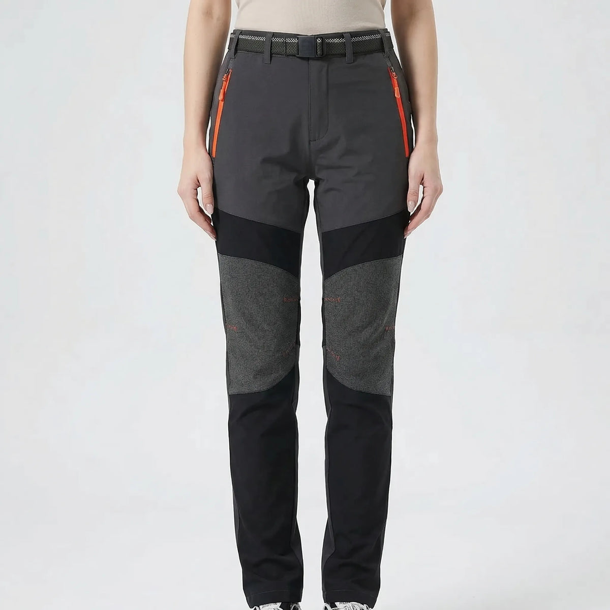 Men's water-resistant ripstop hiking pants with reinforced knee panels