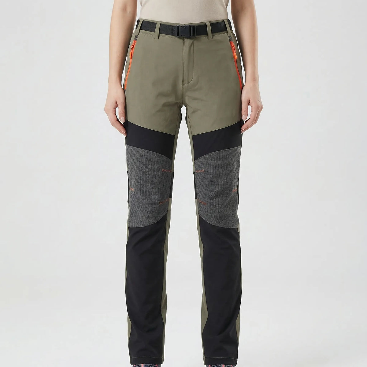 Men's water-resistant ripstop hiking pants with reinforced knee panels