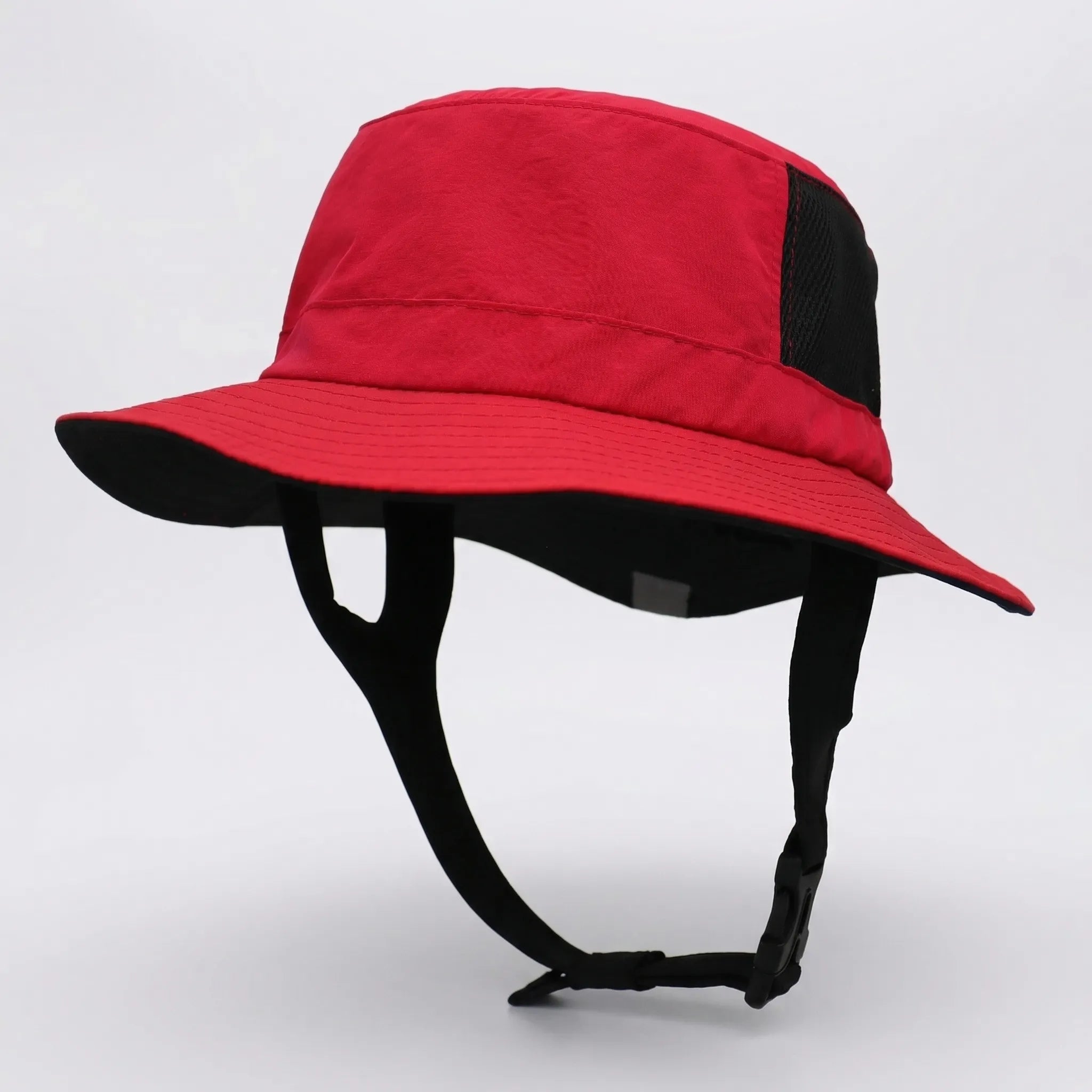 Mesh fishing hat with UPF50+ sun protection and adjustable chin strap