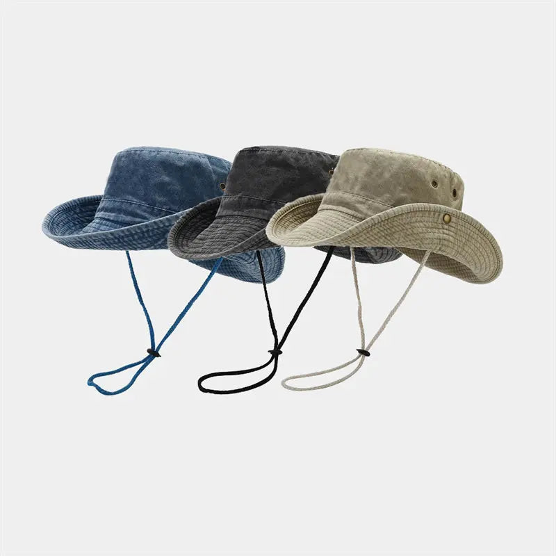 Unisex bucket hat with structured brim in solid color