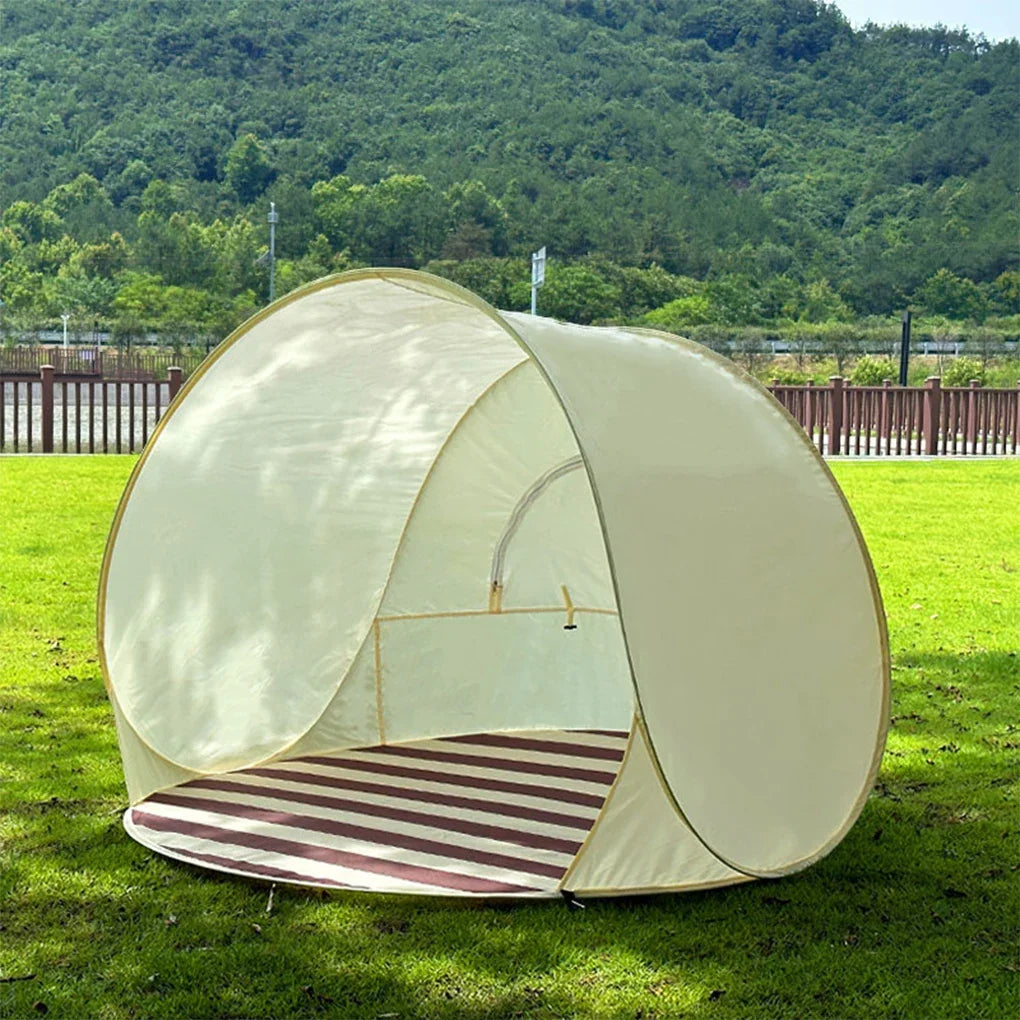 Pop-up beach tent with instant sun protection for 3-4 people