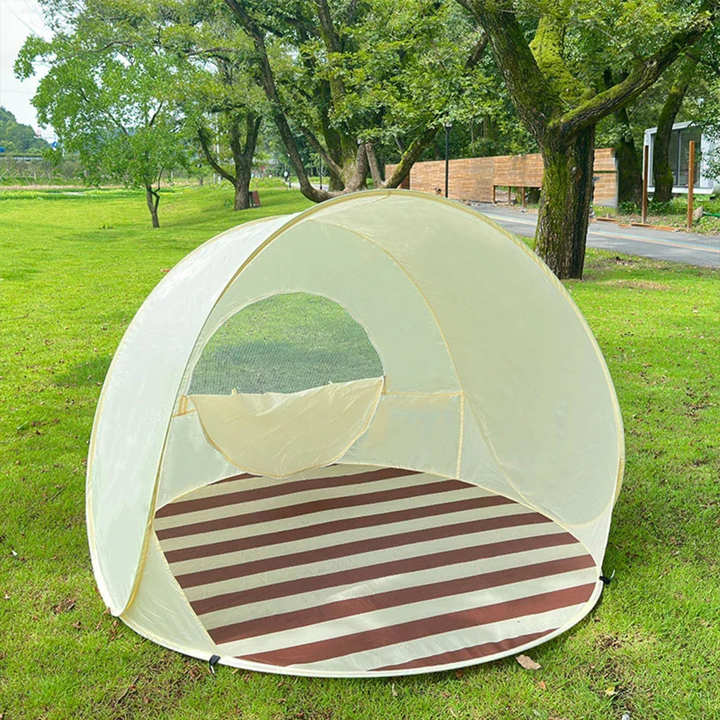 Pop-up beach tent with instant sun protection for 3-4 people