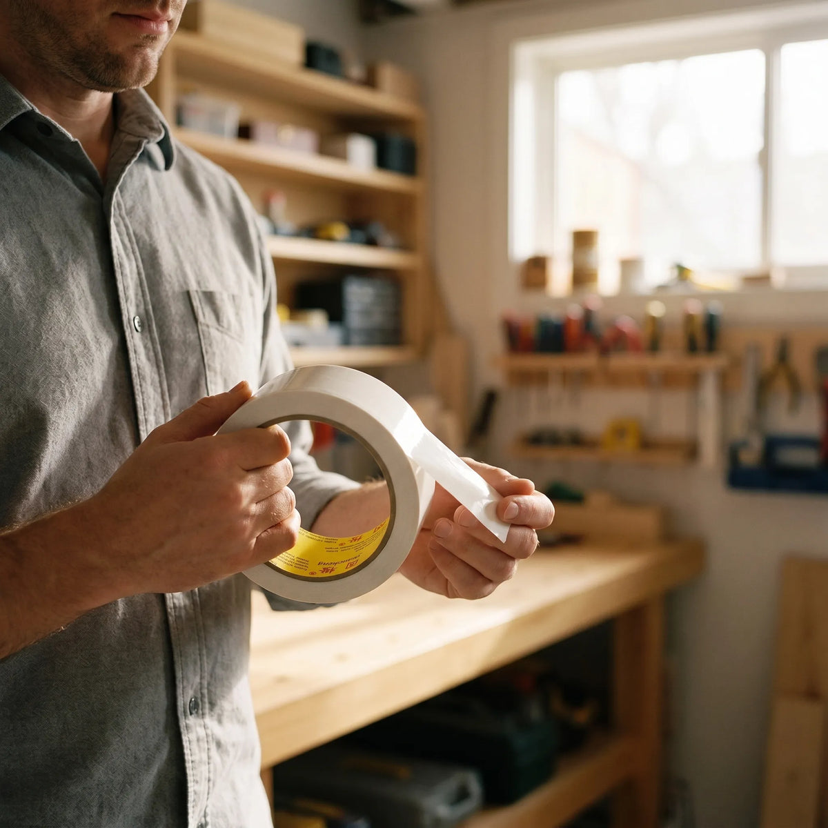 Heavy-duty cloth tape with fabric-reinforced backing and water-resistant surface