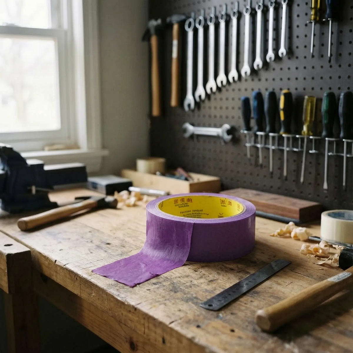 Heavy-duty cloth tape with fabric-reinforced backing and water-resistant surface