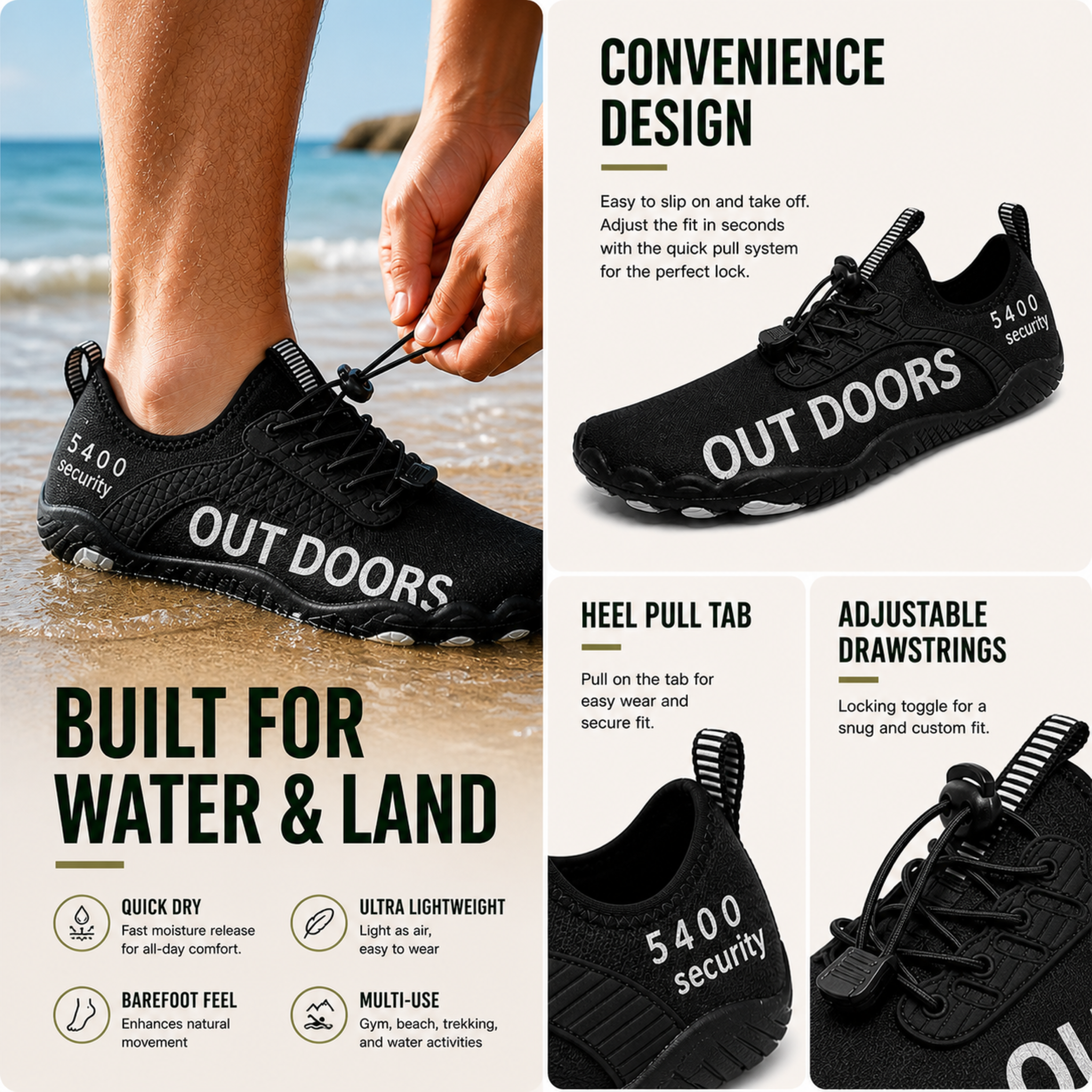 Celrien | Tidalstep Quick-Dry Barefoot Water Shoes