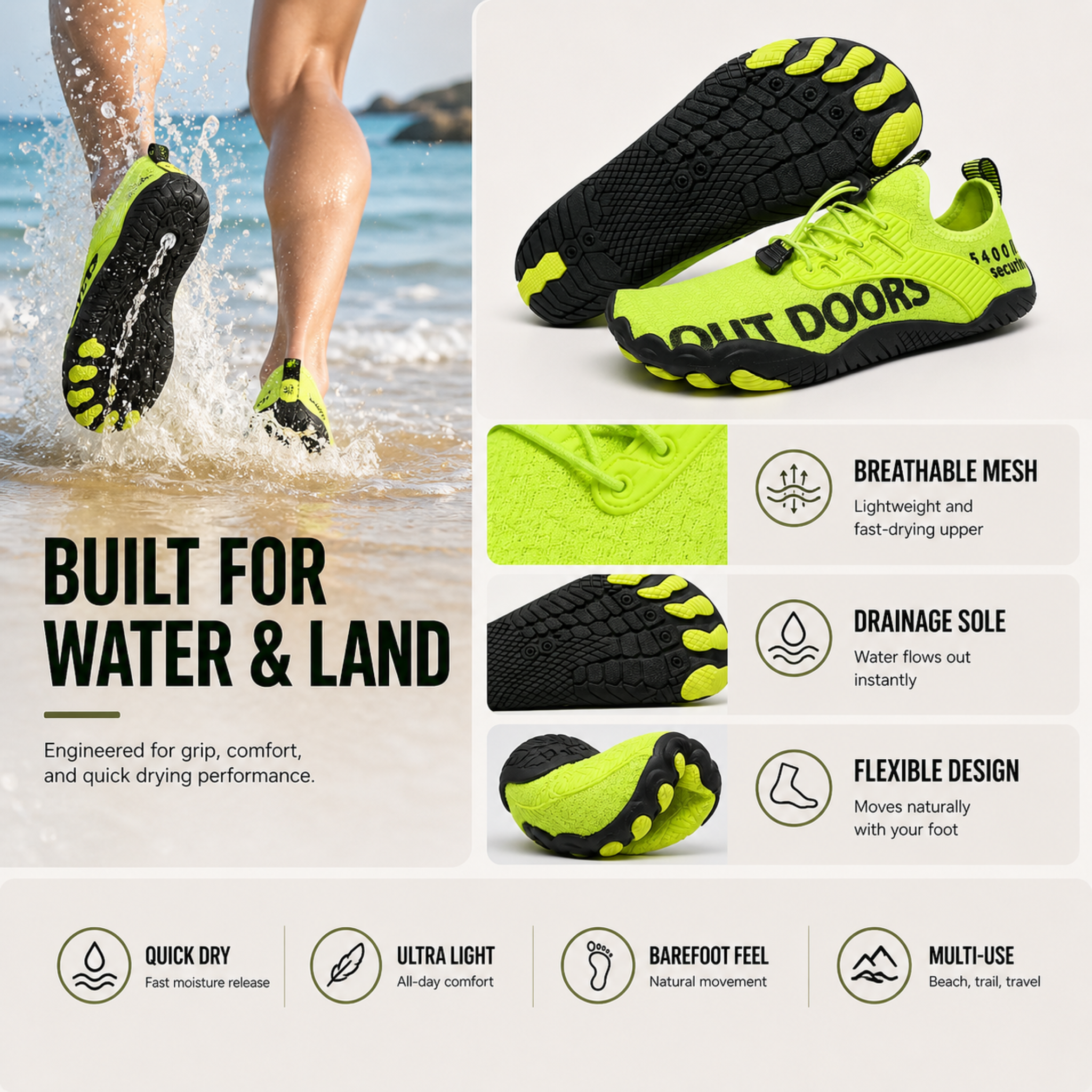 Celrien | Tidalstep Quick-Dry Barefoot Water Shoes