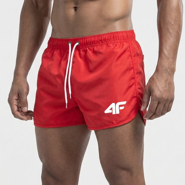 Men's quick-drying swim shorts short cut with side slits